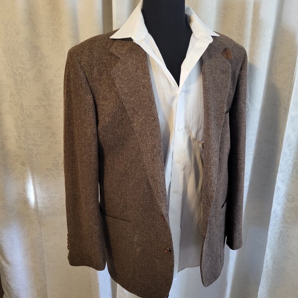 Hunt Club Men's Sport Coat, Blazer, Size 44R, Color Brown, Vintage Style